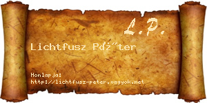 Lichtfusz Péter névjegykártya